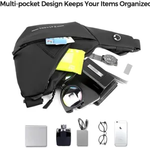 Crossbody Sling Bag for Men Women Lightweight Hiking Backpack Purse Waterproof Shoulder Bag Slim Chest Bags Small
