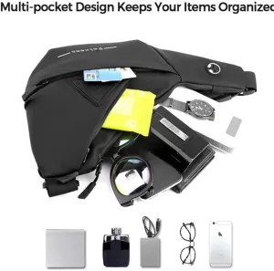 Crossbody Sling Bag for Men Women Lightweight Hiking Backpack Purse Waterproof Shoulder Bag Slim Chest Bags Small