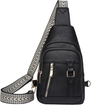 Crossbody Sling Bags for Women Leather Fanny Pack for Women,Trendy Chest Bag Backpack with Adjustable Strap,cross Body Bag for Outdoor Hiking Travel Sports