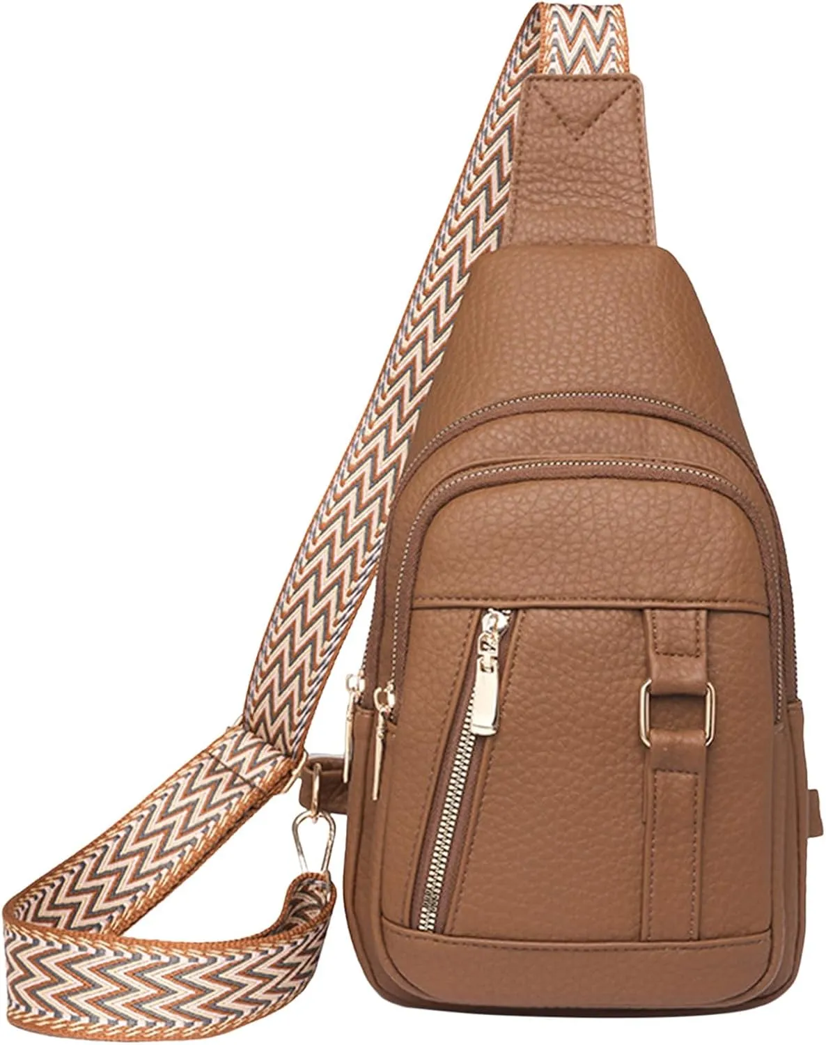 Crossbody Sling Bags for Women Leather Fanny Pack for Women,Trendy Chest Bag Backpack with Adjustable Strap,cross Body Bag for Outdoor Hiking Travel Sports