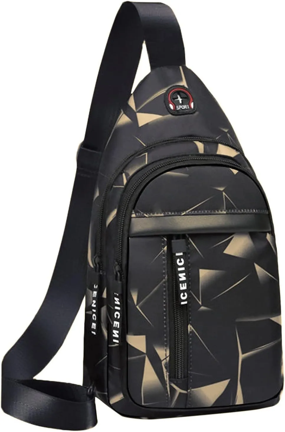 Crossbody Travel Bags Anti Theft Lightweight One Strap Sling Bag Classic Nylon Chest Bag Walking Hiking Daypack(Black, One Size)