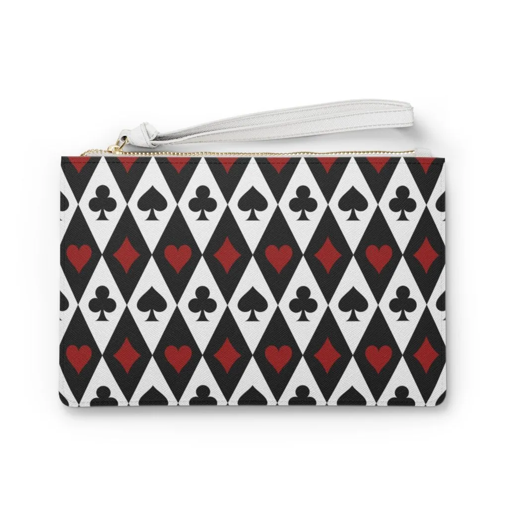 Custom Clutch Purse - Aces Pattern #102 | Gift Idea, Birthday Gift, Women's Clutch Purse, Vegan Leather, Zippered Clutch, Cute Clutch Bag