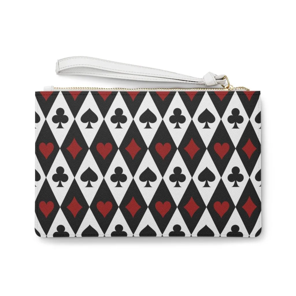 Custom Clutch Purse - Aces Pattern #102 | Gift Idea, Birthday Gift, Women's Clutch Purse, Vegan Leather, Zippered Clutch, Cute Clutch Bag
