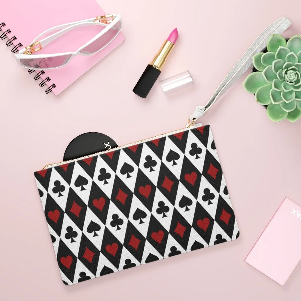 Custom Clutch Purse - Aces Pattern #102 | Gift Idea, Birthday Gift, Women's Clutch Purse, Vegan Leather, Zippered Clutch, Cute Clutch Bag