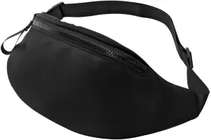 Custom Fanny Pack Waist Pack for Men Women, Personalized Adjustable Belt Bag for Travel Hiking Sports Running, Add Your Own Photo Logo Text, PureBlack, One Size
