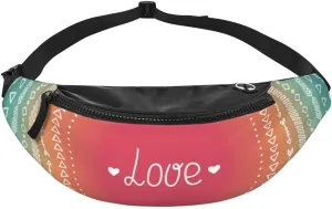 Custom Fanny Pack with Adjustable Belt, Personalized Add Your Photo Text Logo, Belt Bags for Travel Hiking Sports Running, Adult Unisex PureBlack