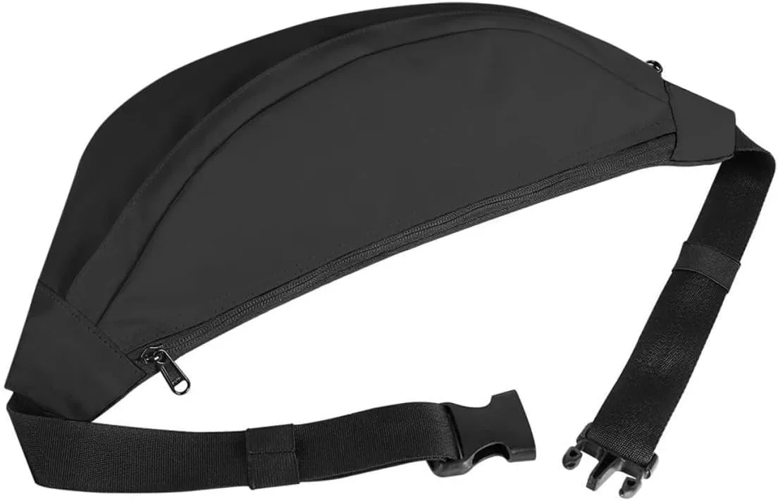 Custom Fanny Pack with Adjustable Belt, Personalized Add Your Photo Text Logo, Belt Bags for Travel Hiking Sports Running, Adult Unisex PureBlack