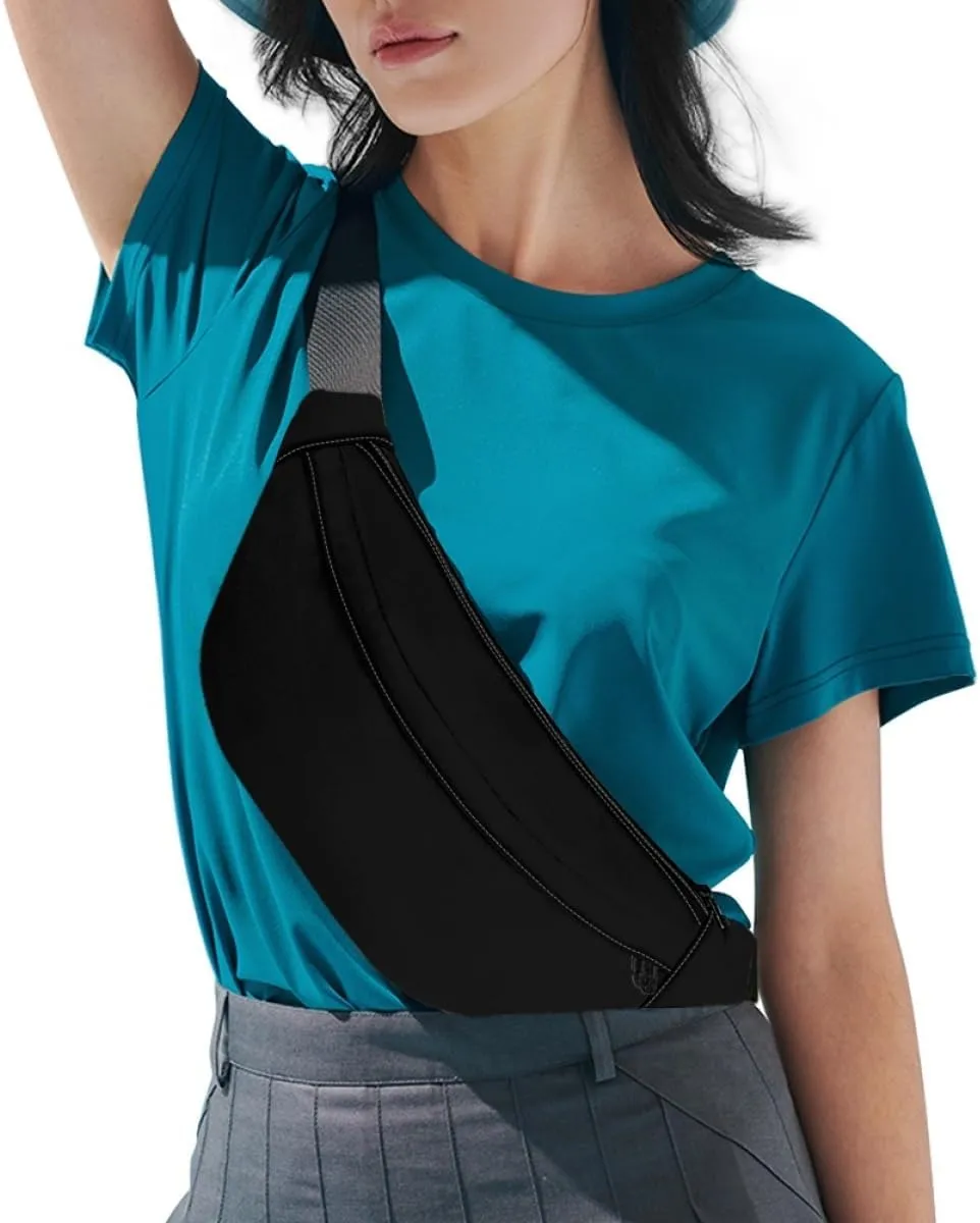 Custom Fanny Pack with Adjustable Belt, Personalized Add Your Photo Text Logo, Belt Bags for Travel Hiking Sports Running, Adult Unisex PureBlack