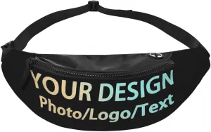 Custom Fanny Pack with Adjustable Belt, Personalized Add Your Photo Text Logo, Travel Hiking Sports Running for Waist Bag