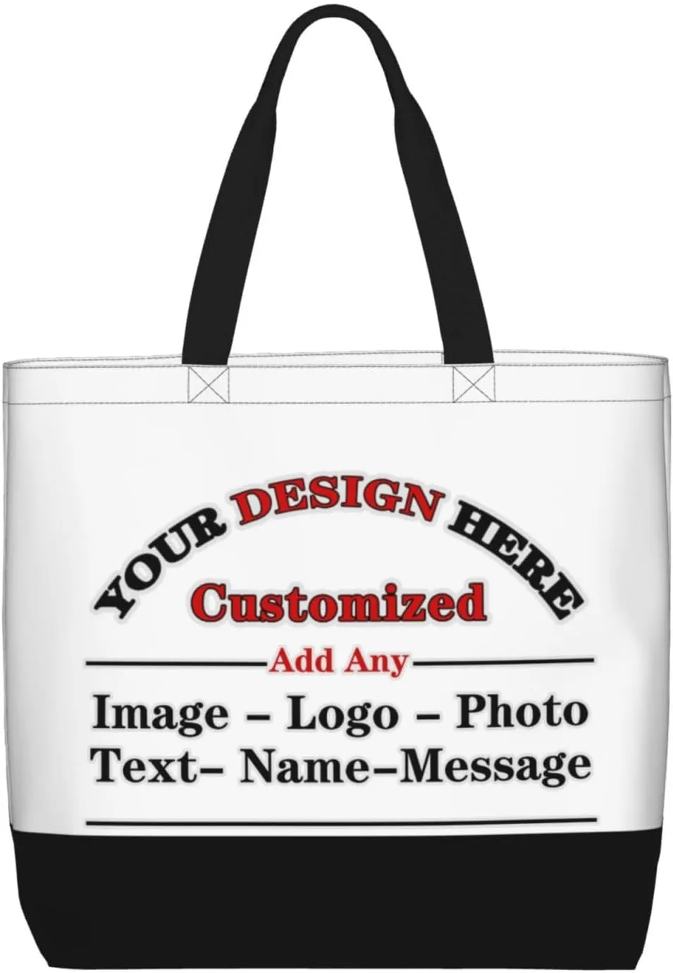 Custom Personalized Tote Bag With Your Team Logo Text Image Custom Bags For Work Travel Shopping Women Shoulder Handbag