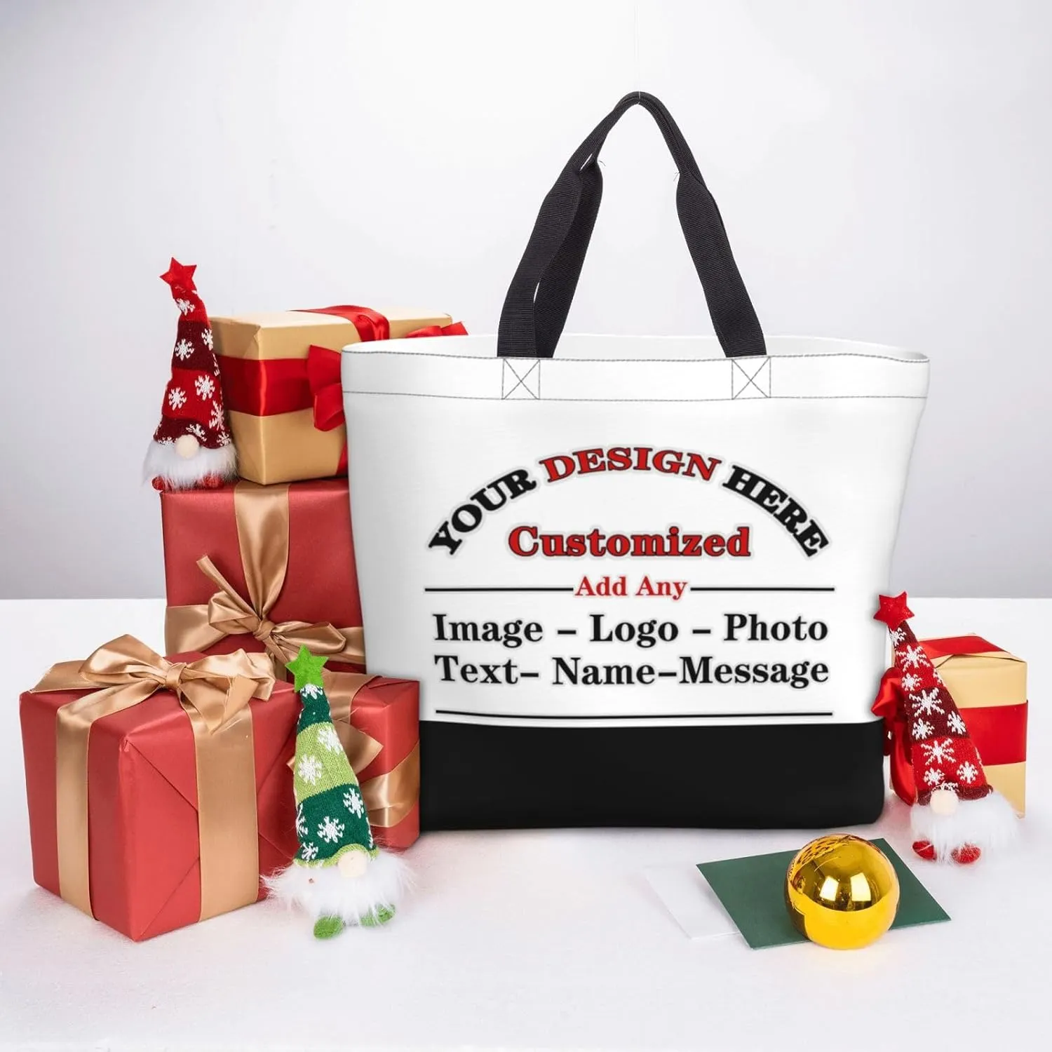 Custom Personalized Tote Bag With Your Team Logo Text Image Custom Bags For Work Travel Shopping Women Shoulder Handbag