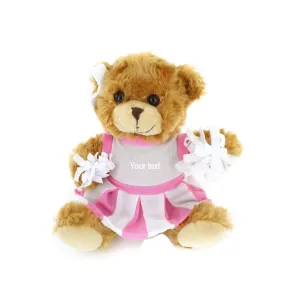 Custom Pink Cheerleader Bear 6"