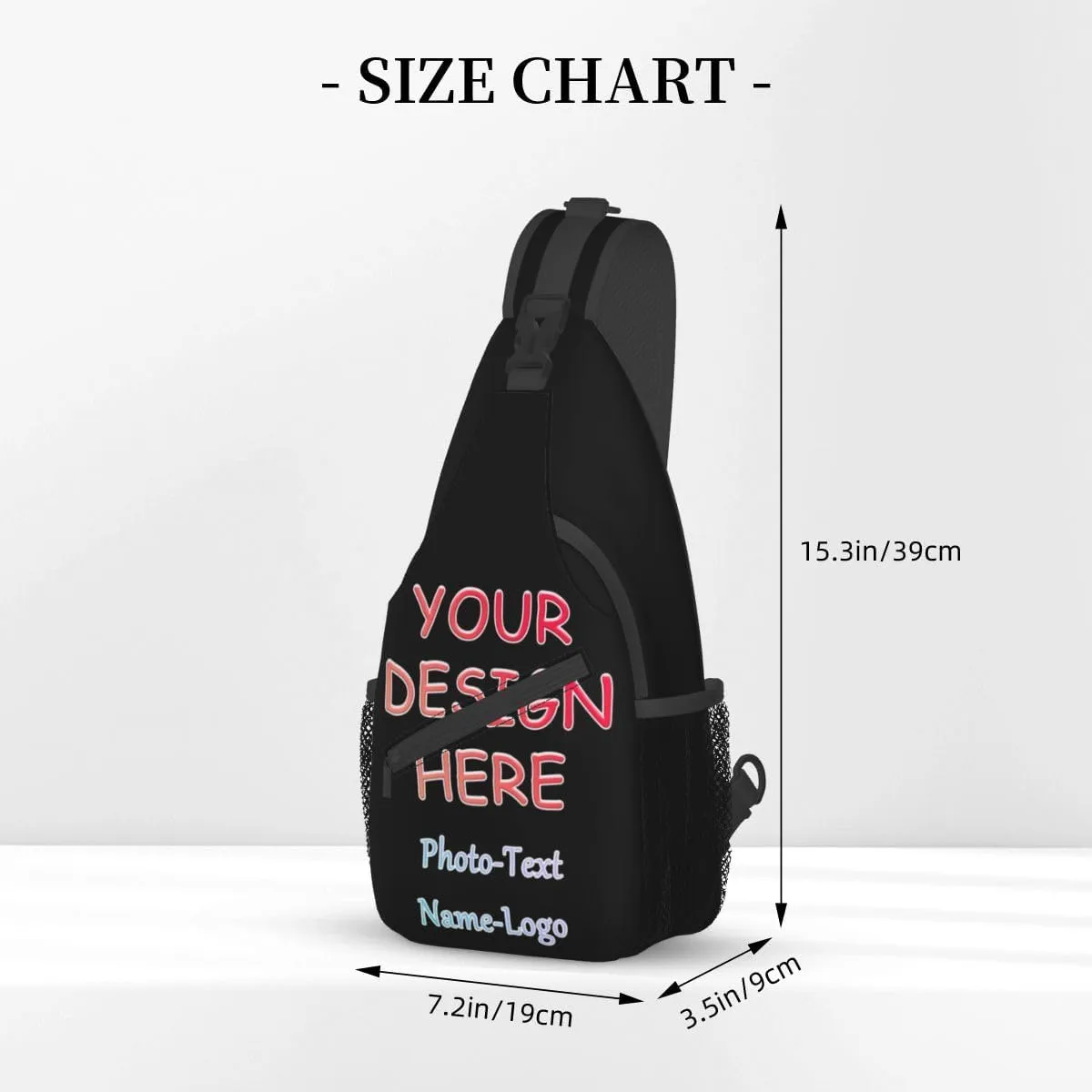 Custom Sling Bag Hiking Daypack Personalized Chest Bag with Design Your Photo Name Logo, Full Frame Printing Leisure Sports Outdoor Custom Bag For Adult Backpack