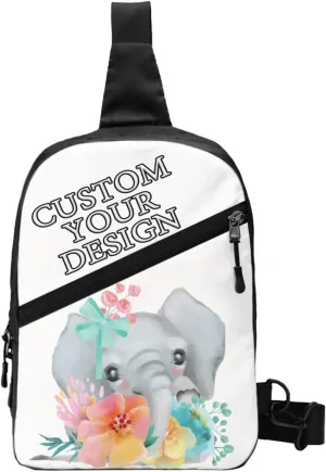 Custom Sling Bag Hiking Daypack Personalized Chest Bag with Design Your Photo Name Logo, Leisure Sports Outdoor Custom Bag For Women&Men Backpack