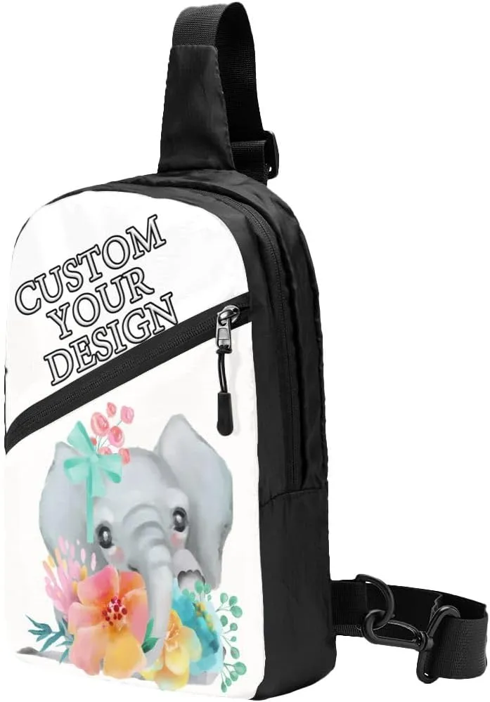 Custom Sling Bag Hiking Daypack Personalized Chest Bag with Design Your Photo Name Logo, Leisure Sports Outdoor Custom Bag For Women&Men Backpack
