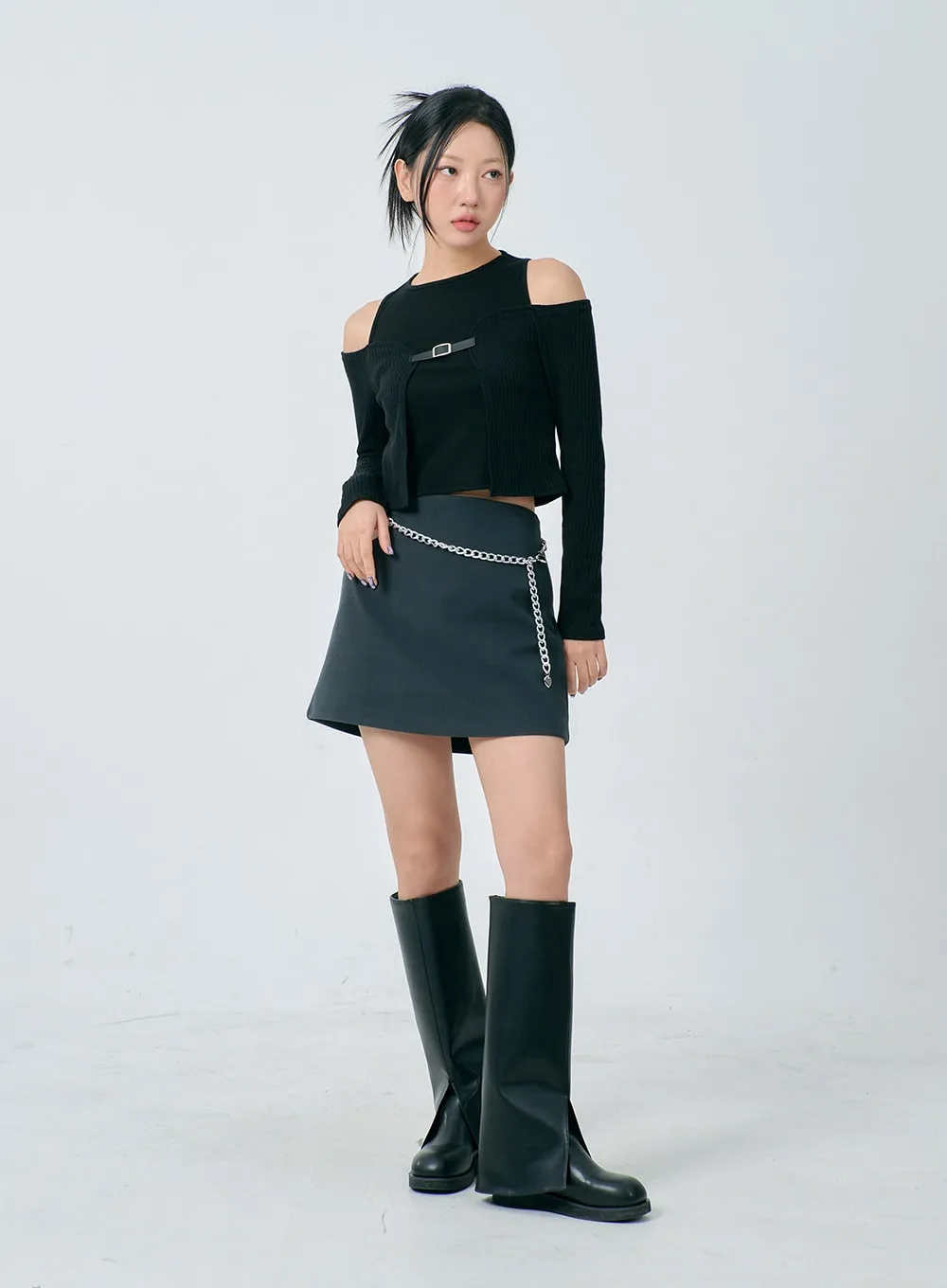 Cut Out Side Mini Skirt BD23