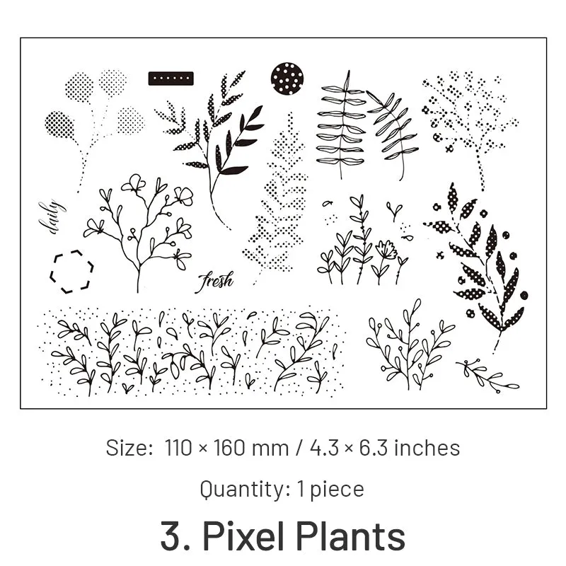 Cute Bowknot Plant Clear Silicone Stamps