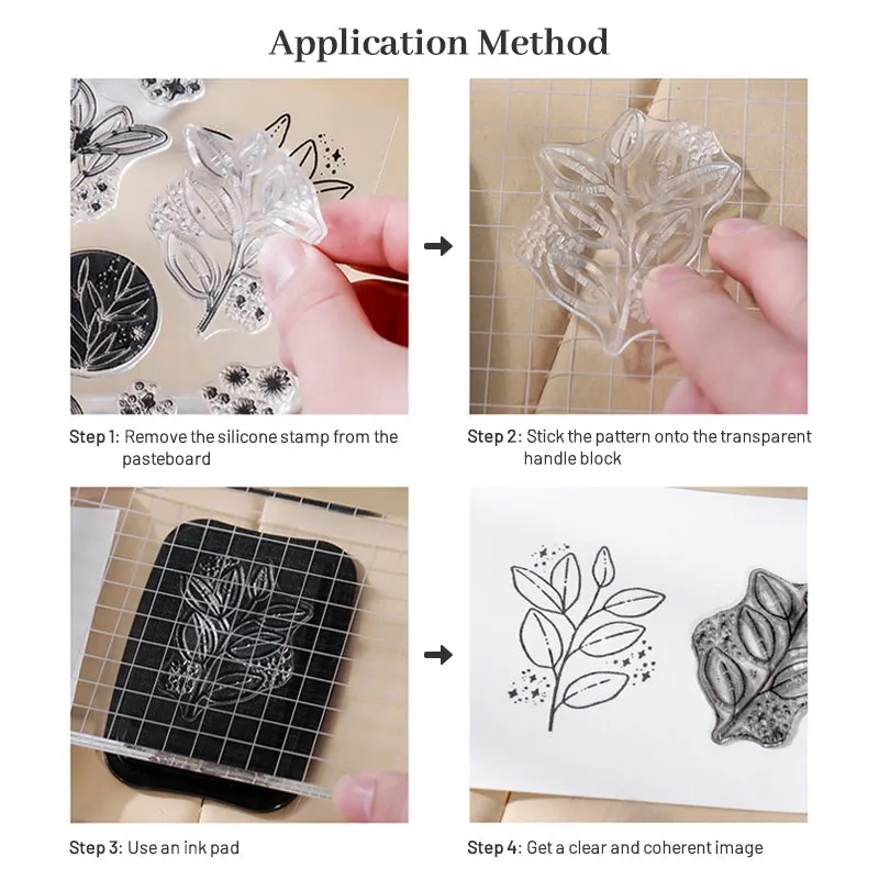 Cute Bowknot Plant Clear Silicone Stamps