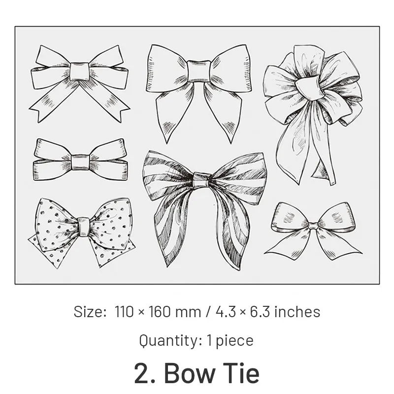 Cute Bowknot Plant Clear Silicone Stamps