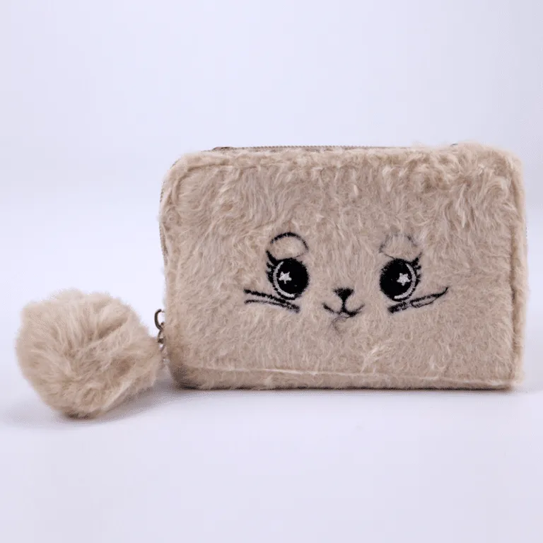 Cute Fluffy Cat Soft Plush Chain Shoulder Bag Wallet #111