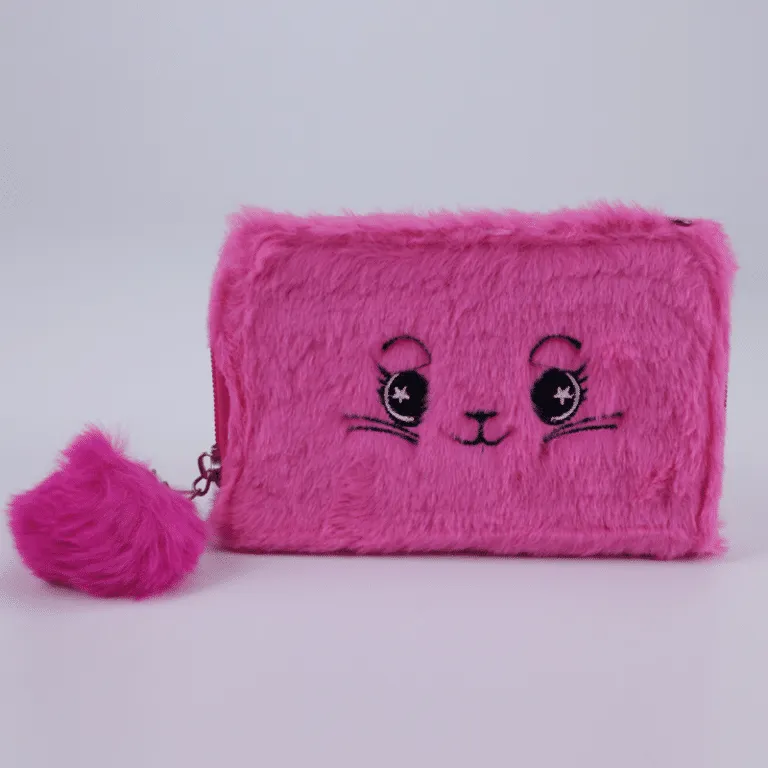 Cute Fluffy Cat Soft Plush Chain Shoulder Bag Wallet #111