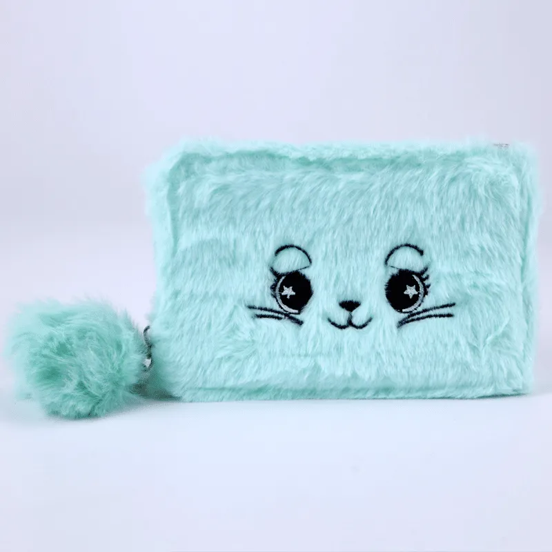 Cute Fluffy Cat Soft Plush Chain Shoulder Bag Wallet #111