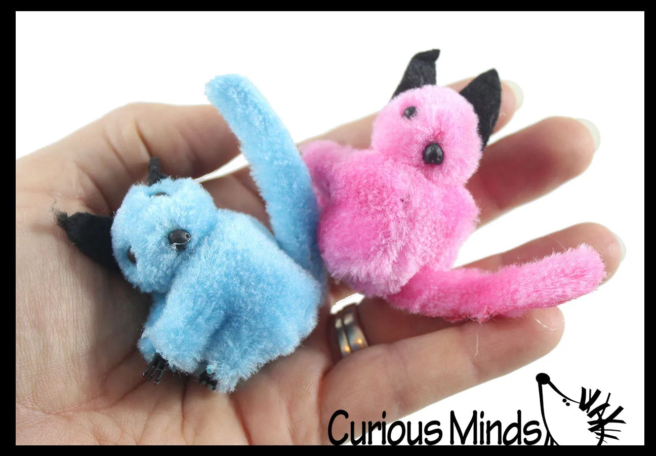 Cute Fuzzy Plush Animal Clip On - Squeeze to Clip on Clothes Pencils - Retro 80's Toy