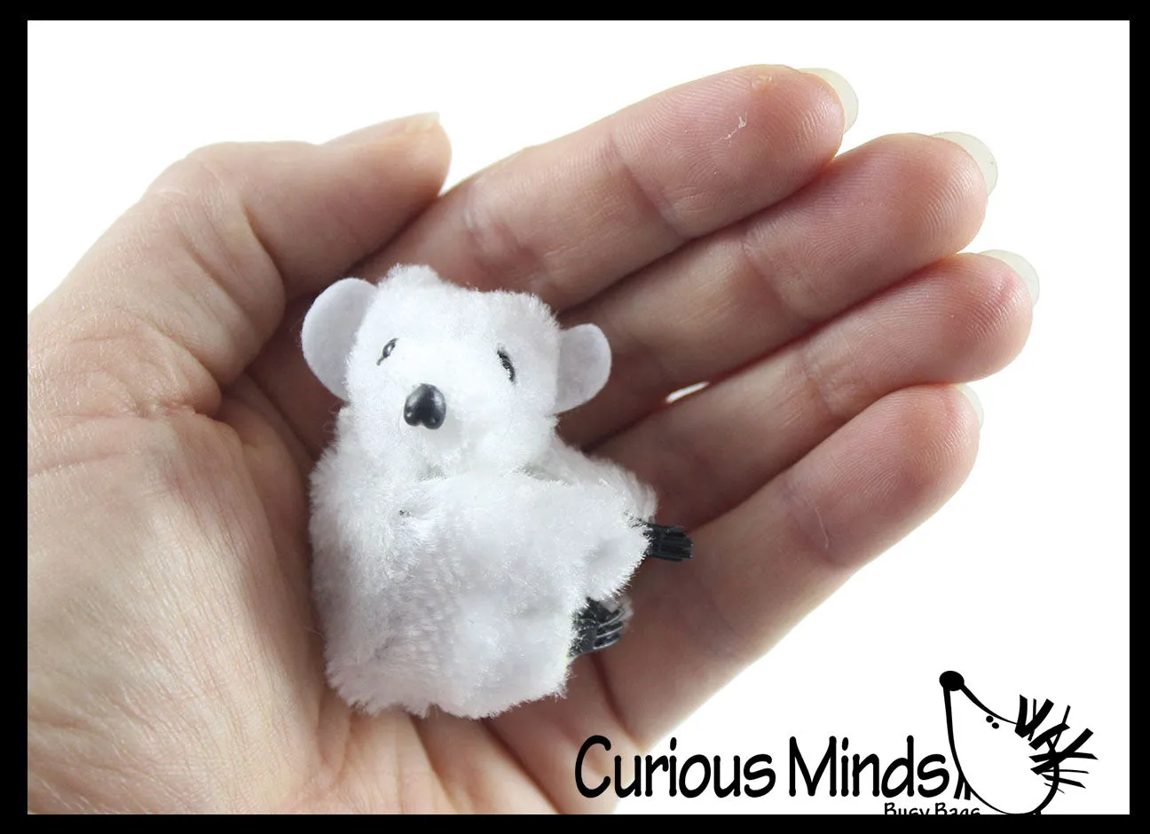 Cute Fuzzy Plush Animal Clip On - Squeeze to Clip on Clothes Pencils - Retro 80's Toy