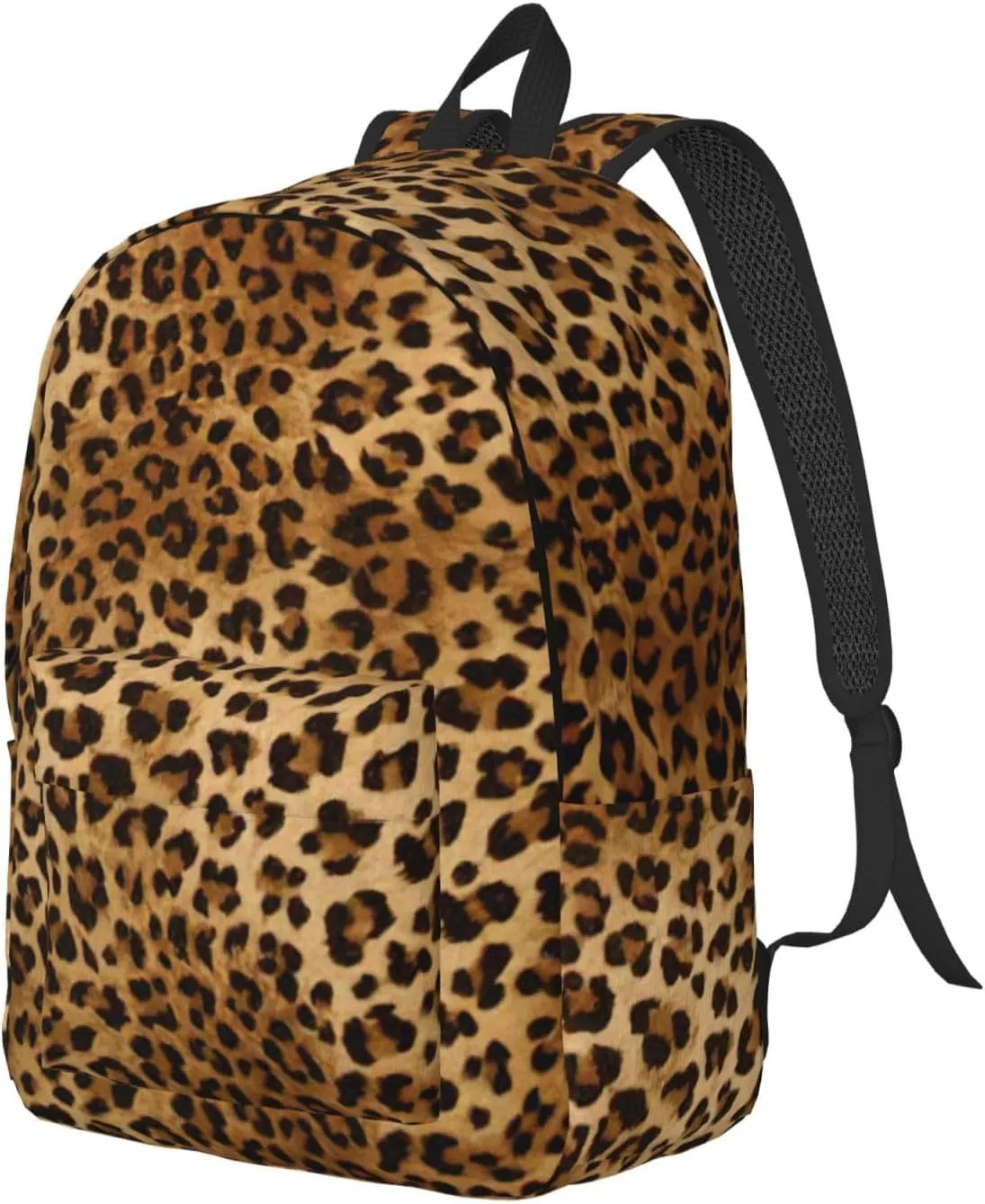 Cute Leopard Print Canvas Backpack Women,Mens Travel Casual Daypack Bookbag For Laptop Work Travel Hiking