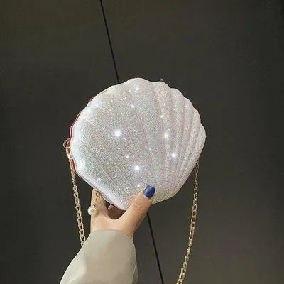 Cute Sequin Shell Shoulder Bag for Women – Small Crossbody Phone & Money Pouch