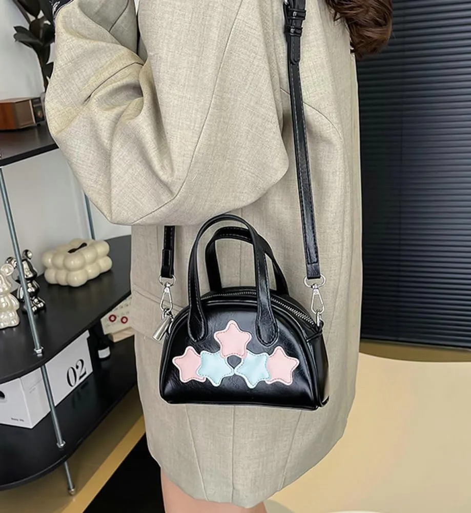 Cute Soft Bag for Women Portable Casual Crossbody Shoulder Hobo Bag Soft PU Trendy Clutch Purse Handbag with Zipper