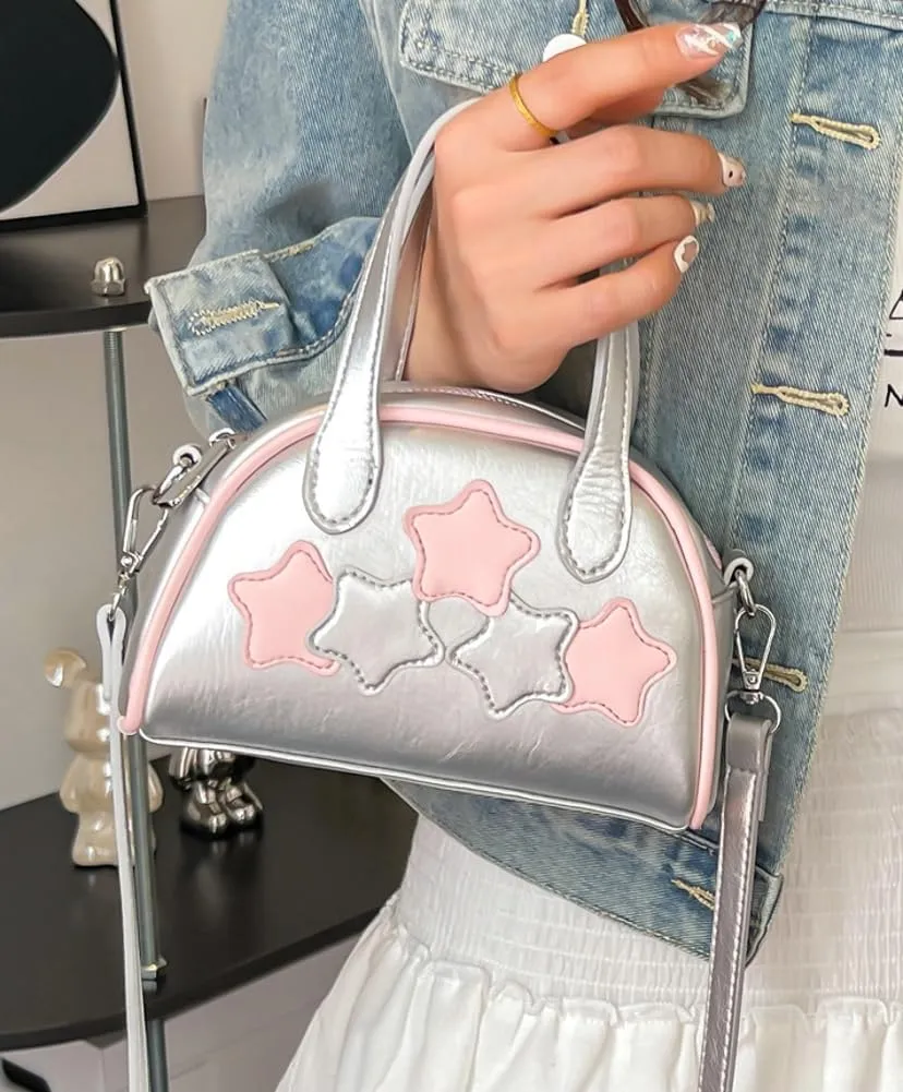 Cute Soft Bag for Women Portable Casual Crossbody Shoulder Hobo Bag Soft PU Trendy Clutch Purse Handbag with Zipper