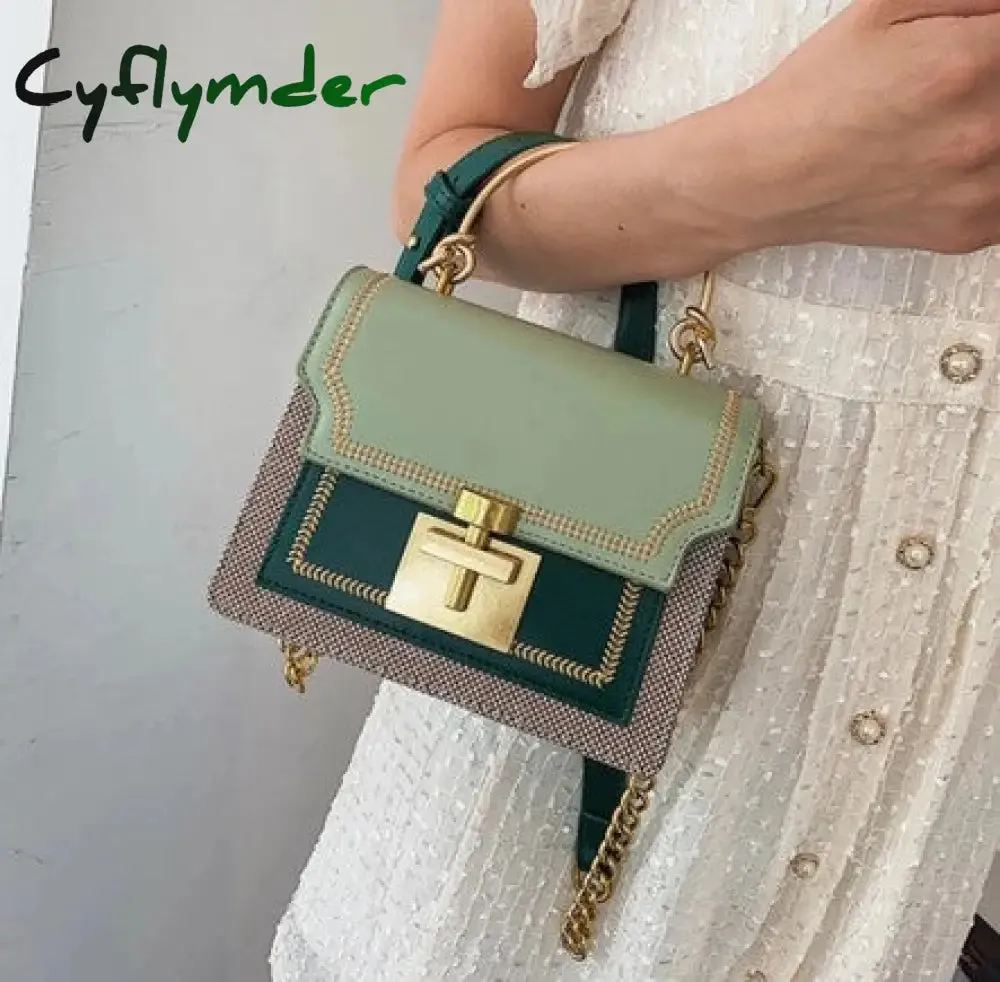 Cyflymder New Fashion Pathwork PU Leather Women Crossbody Bags Vintage Shoulder Messenger Bag Ladies Clutch Casual Totes Female Purse