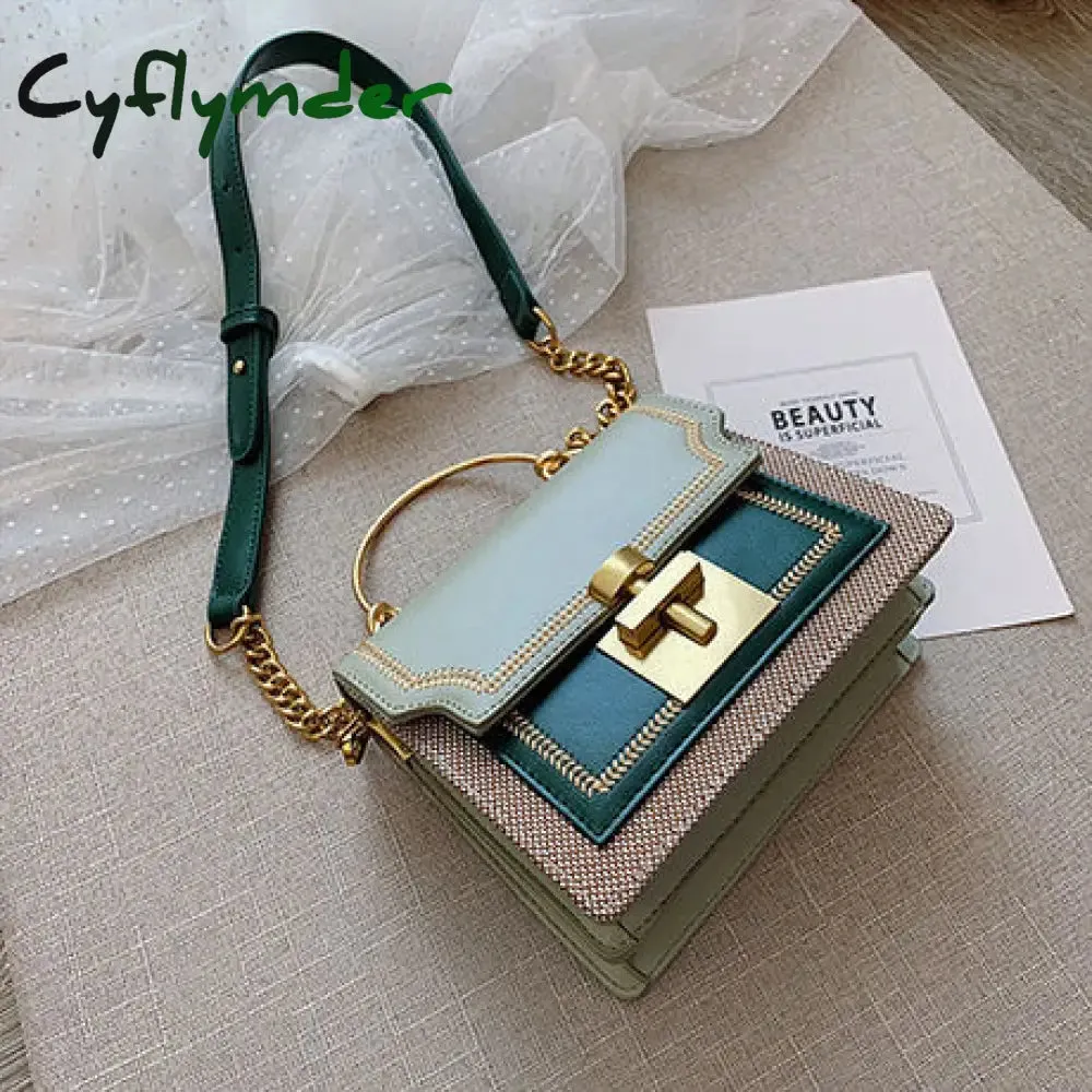 Cyflymder New Fashion Pathwork PU Leather Women Crossbody Bags Vintage Shoulder Messenger Bag Ladies Clutch Casual Totes Female Purse