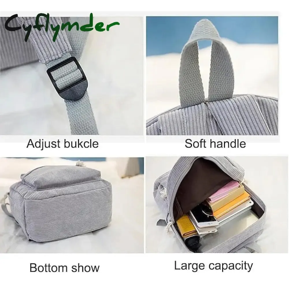 Cyflymder School Backpack Bags For Teenage Girls Backpack Women Bagpack Female  Corduroy Bookbag Harajuku Bag, Back to School Gift