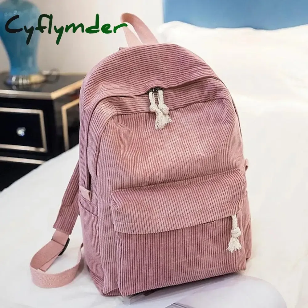 Cyflymder School Backpack Bags For Teenage Girls Backpack Women Bagpack Female  Corduroy Bookbag Harajuku Bag, Back to School Gift