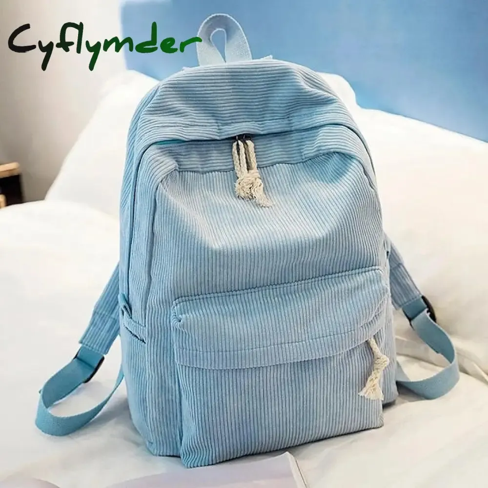Cyflymder School Backpack Bags For Teenage Girls Backpack Women Bagpack Female  Corduroy Bookbag Harajuku Bag, Back to School Gift