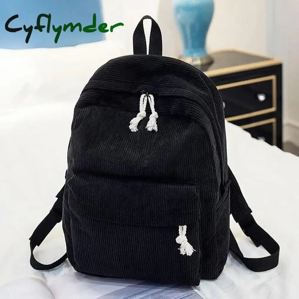 Cyflymder School Backpack Bags For Teenage Girls Backpack Women Bagpack Female  Corduroy Bookbag Harajuku Bag, Back to School Gift