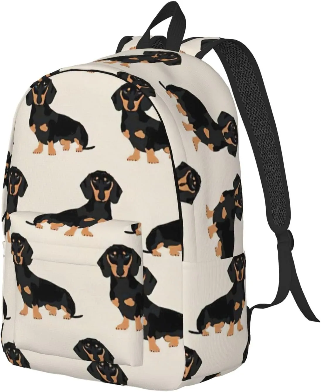 Dachshund Dog Print Canvas Backpack Women,Mens Travel Casual Daypack Bookbag For Laptop Work Travel Hiking