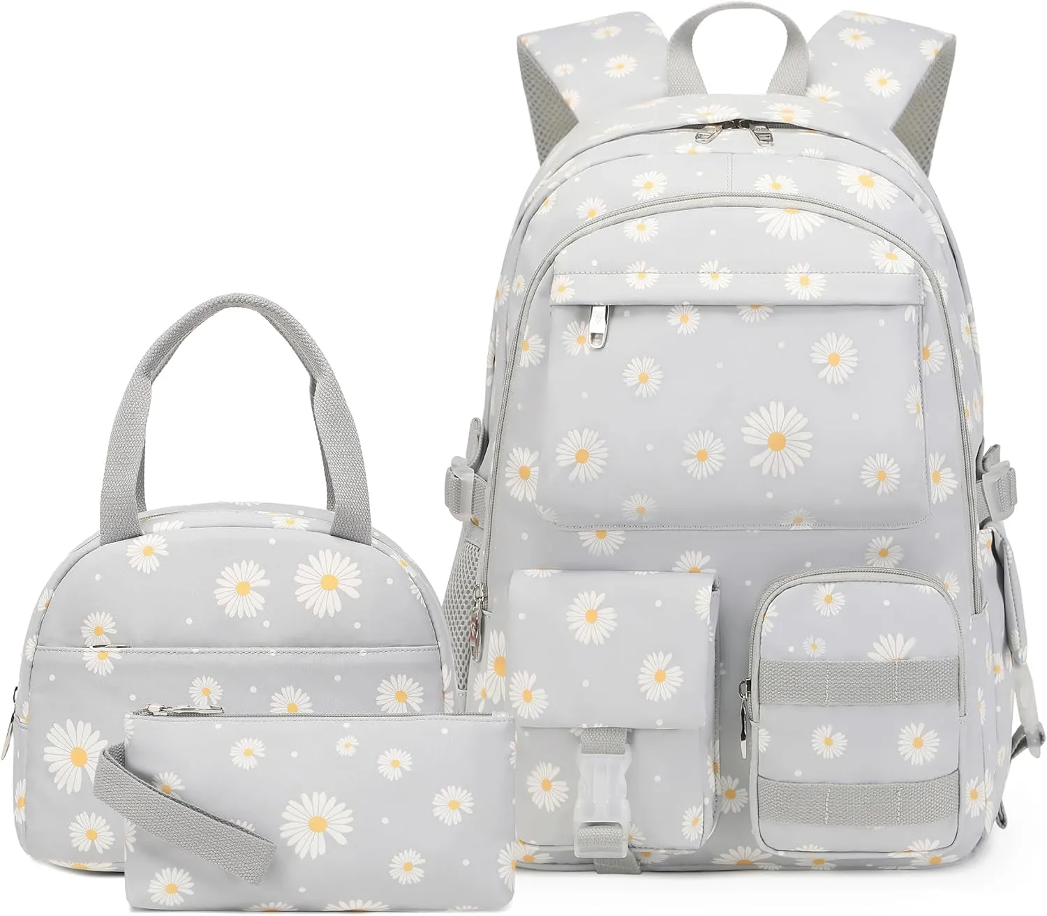 Daisy Backpack for School Backpack for Girls Backpack with Lunch Box Bookbag Set Backpacks for Teen Girls
