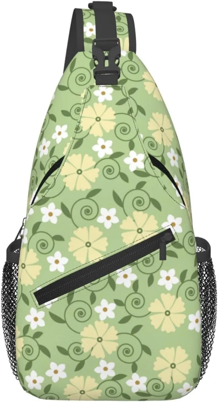 daisy Flowers Chest Bags Crossbody Sling Bag Shoulder Bag Travel Hiking Daypack For Men Women