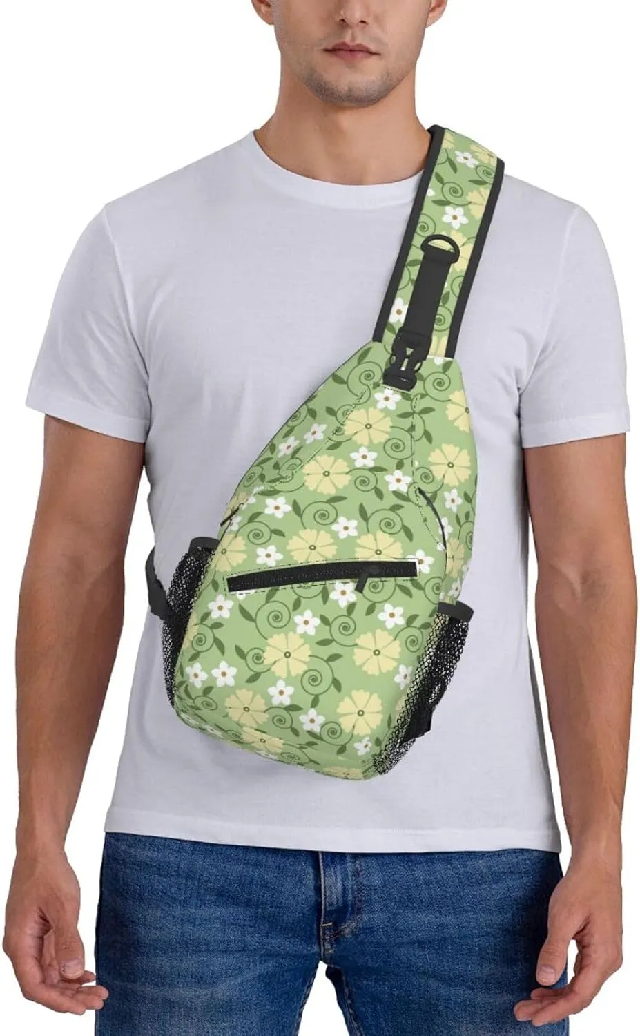daisy Flowers Chest Bags Crossbody Sling Bag Shoulder Bag Travel Hiking Daypack For Men Women