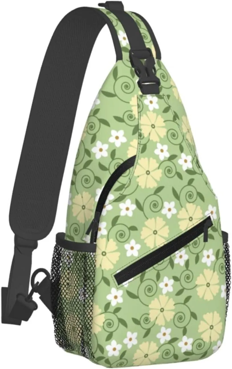 daisy Flowers Chest Bags Crossbody Sling Bag Shoulder Bag Travel Hiking Daypack For Men Women