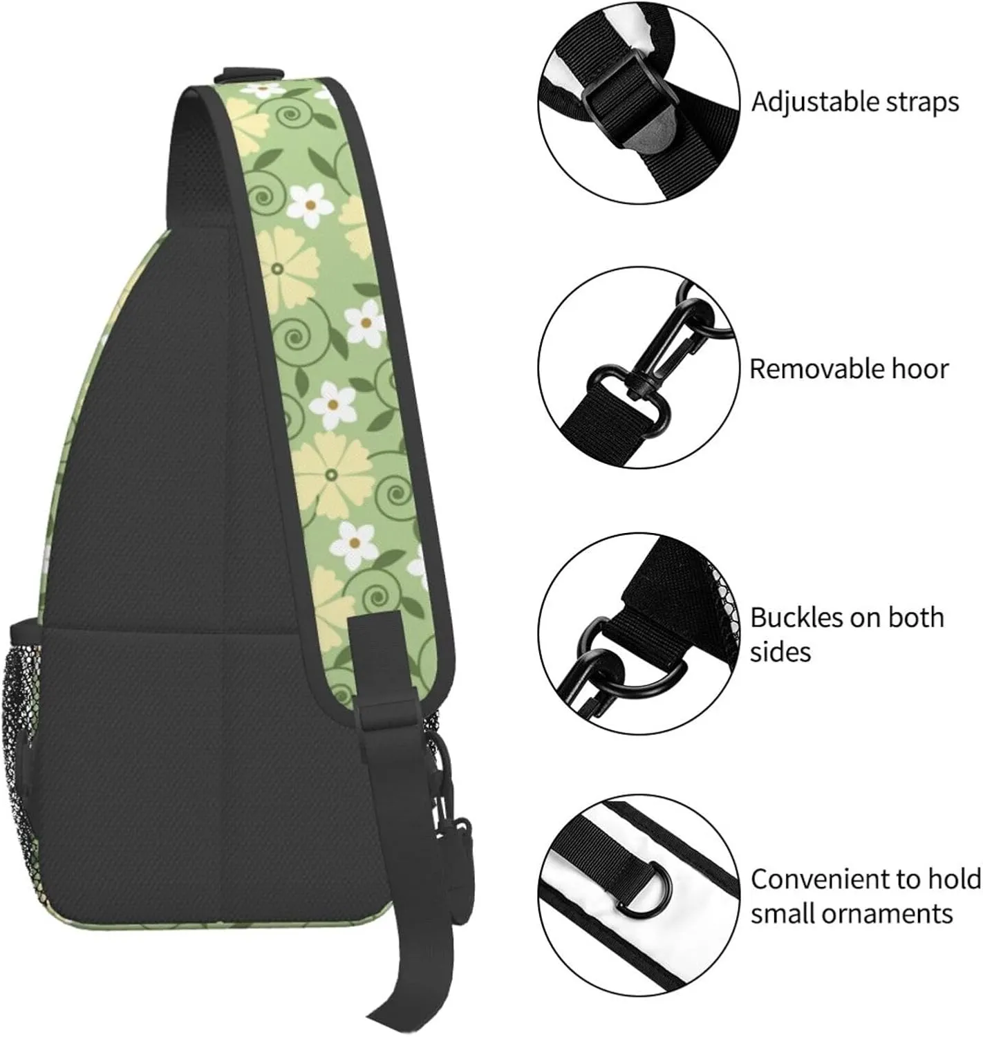 daisy Flowers Chest Bags Crossbody Sling Bag Shoulder Bag Travel Hiking Daypack For Men Women