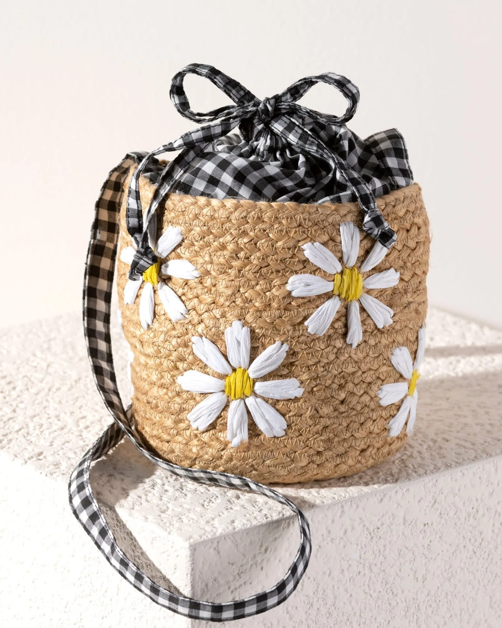 Daisy Mini Bucket Bag | Natural