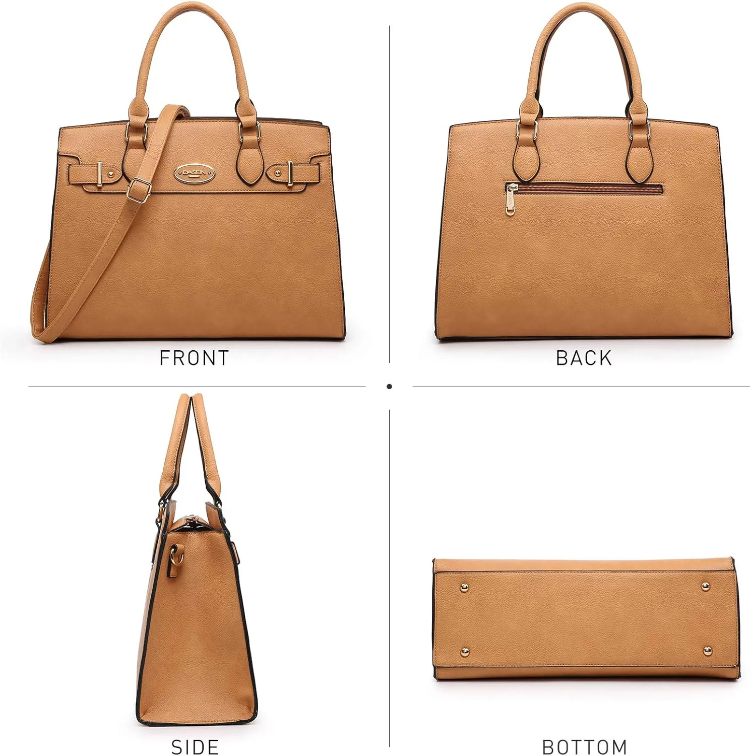 Dasein Women Handbags and Purses Ladies Shoulder Bag Top Handle Satchel Tote Work Bag with Matching Clutch