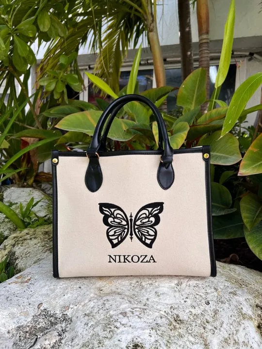 Dasha Beige Beach Tote Bag By Nikoza Collection