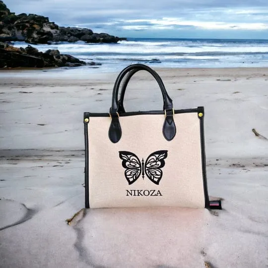 Dasha Beige Beach Tote Bag By Nikoza Collection