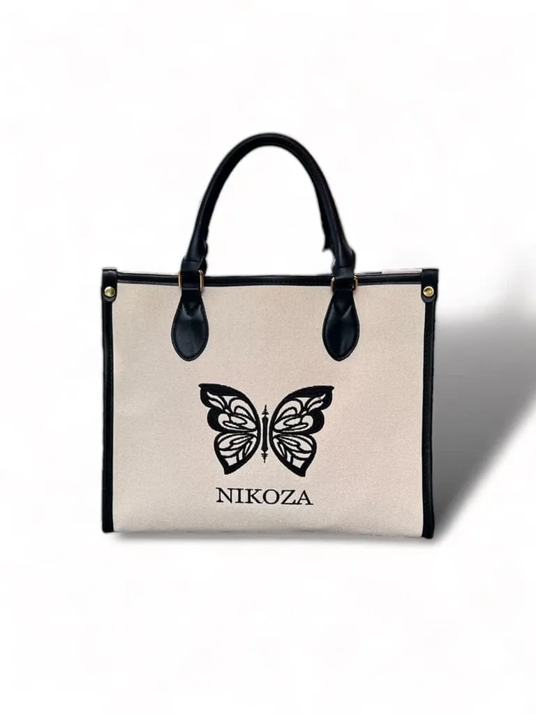 Dasha Beige Beach Tote Bag By Nikoza Collection