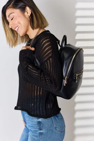 David Jones Vegan Leather Backpack